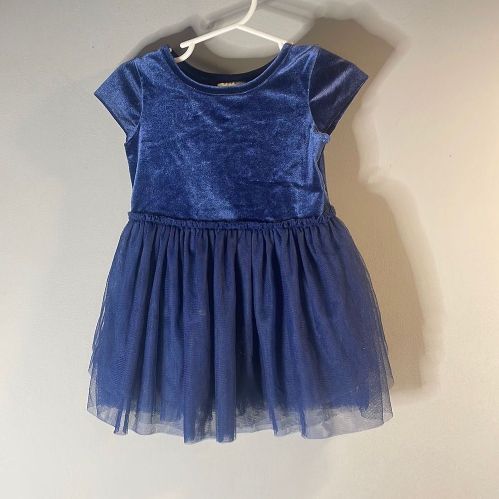 Blue Velvet & Tulle Dress